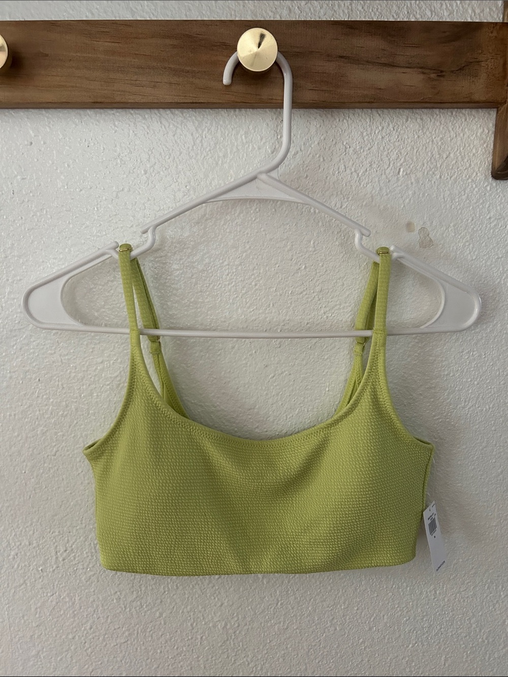Textured Lime Green Bikini Top
